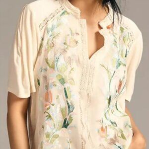 Tiny by Anthropologie Floral Embroidered Top